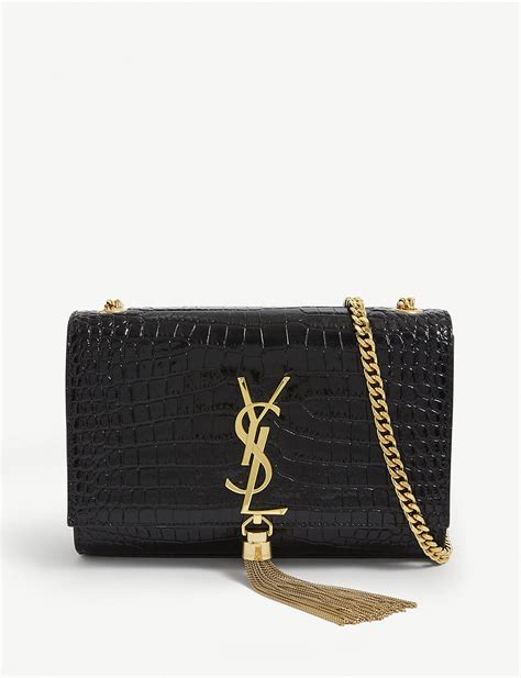 ysl wallet black crocadile shine 1800 david jones|Saint Laurent Ysl Chain Wallet .